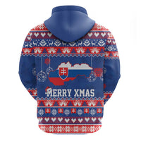 Slovakia Christmas Zip Hoodie Slovakian Double Cross Map - Wonder Print Shop