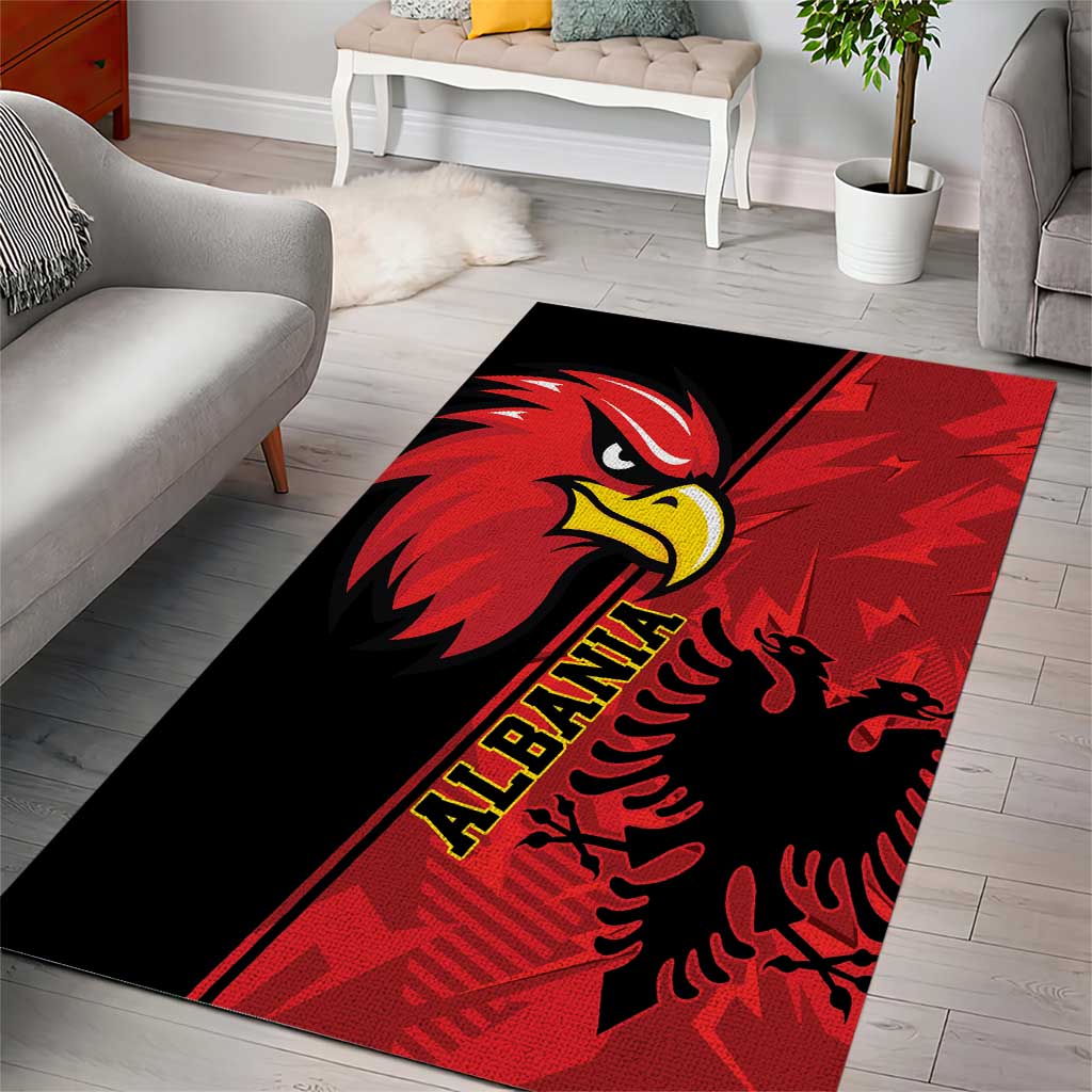 Albania Eagle Area Rug National Emblem Grunge Pattern - Wonder Print Shop