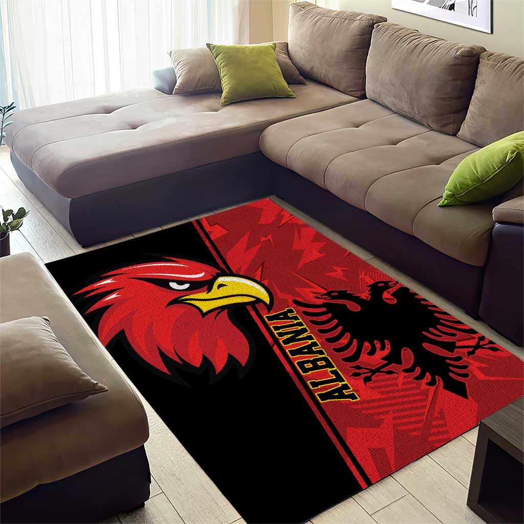 Albania Eagle Area Rug National Emblem Grunge Pattern - Wonder Print Shop