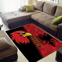 Albania Eagle Area Rug National Emblem Grunge Pattern - Wonder Print Shop