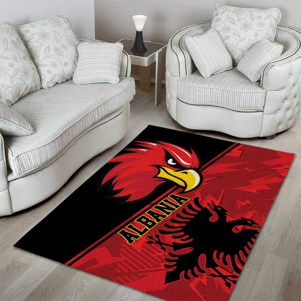 Albania Eagle Area Rug National Emblem Grunge Pattern - Wonder Print Shop