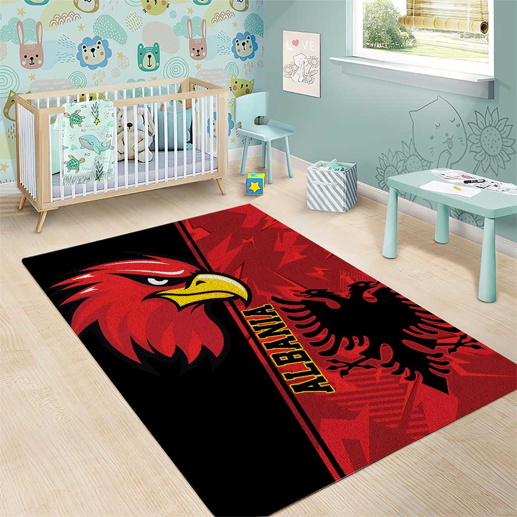 Albania Eagle Area Rug National Emblem Grunge Pattern - Wonder Print Shop