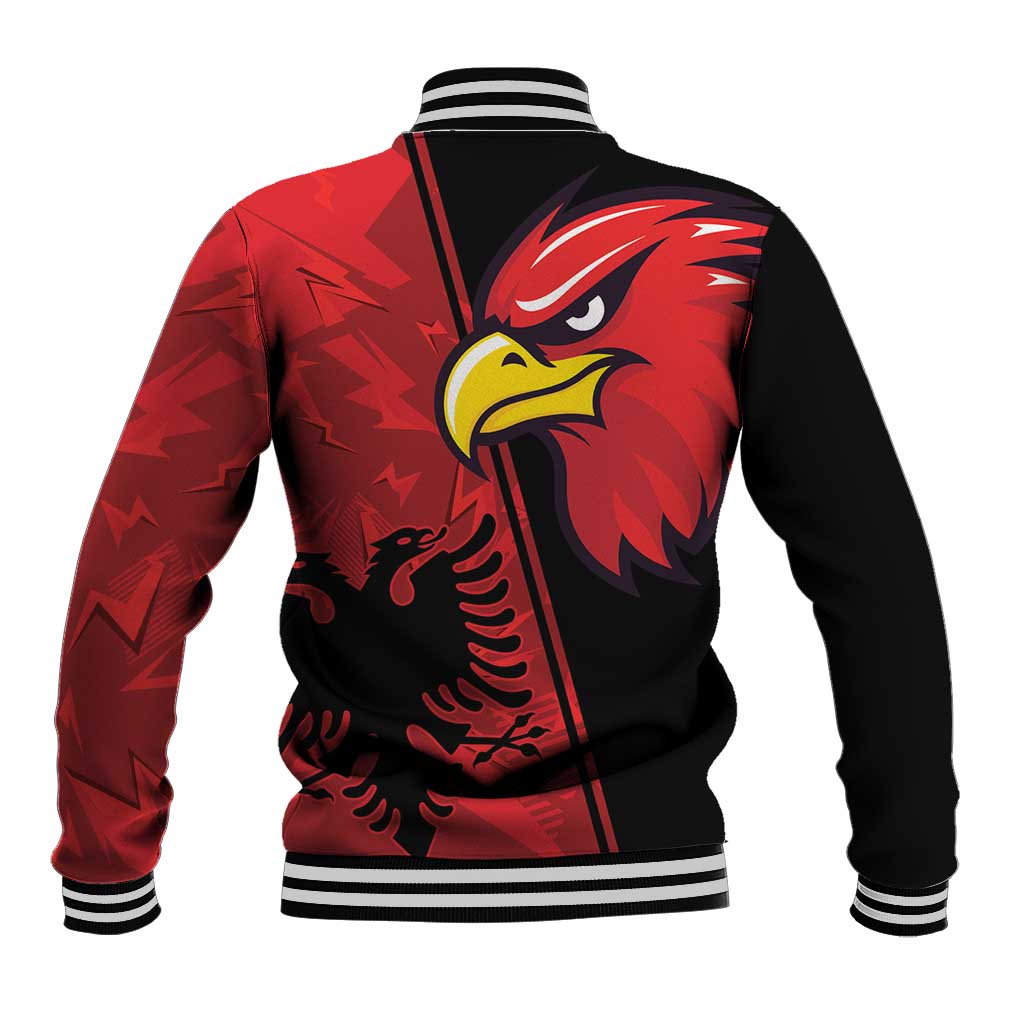 Albania Eagle Baseball Jacket National Emblem Grunge Pattern - Wonder Print Shop