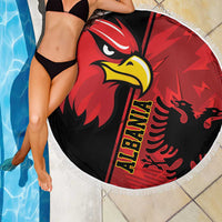 Albania Eagle Beach Blanket National Emblem Grunge Pattern - Wonder Print Shop