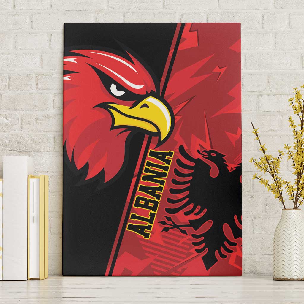 Albania Eagle Canvas Wall Art National Emblem Grunge Pattern - Wonder Print Shop