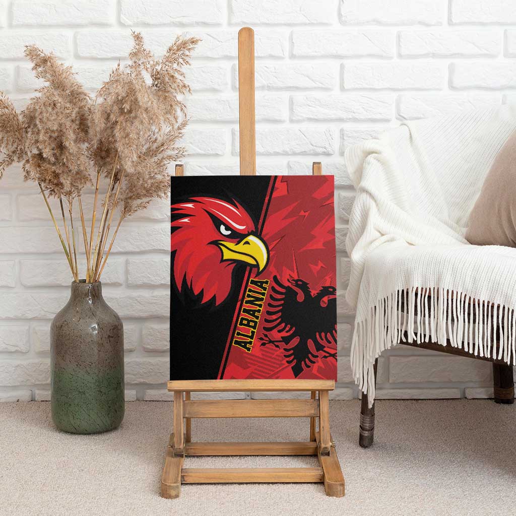 Albania Eagle Canvas Wall Art National Emblem Grunge Pattern - Wonder Print Shop