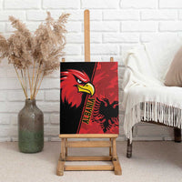 Albania Eagle Canvas Wall Art National Emblem Grunge Pattern - Wonder Print Shop