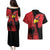Albania Eagle Couples Matching Puletasi and Hawaiian Shirt National Emblem Grunge Pattern - Wonder Print Shop