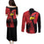 Albania Eagle Couples Matching Puletasi and Long Sleeve Button Shirt National Emblem Grunge Pattern - Wonder Print Shop