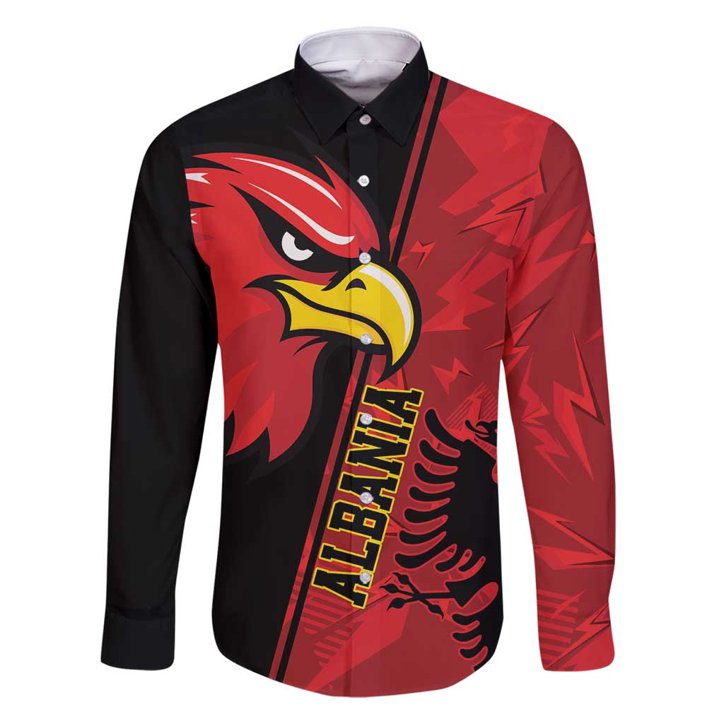 Albania Eagle Family Matching Off Shoulder Maxi Dress and Hawaiian Shirt National Emblem Grunge Pattern - Wonder Print Shop