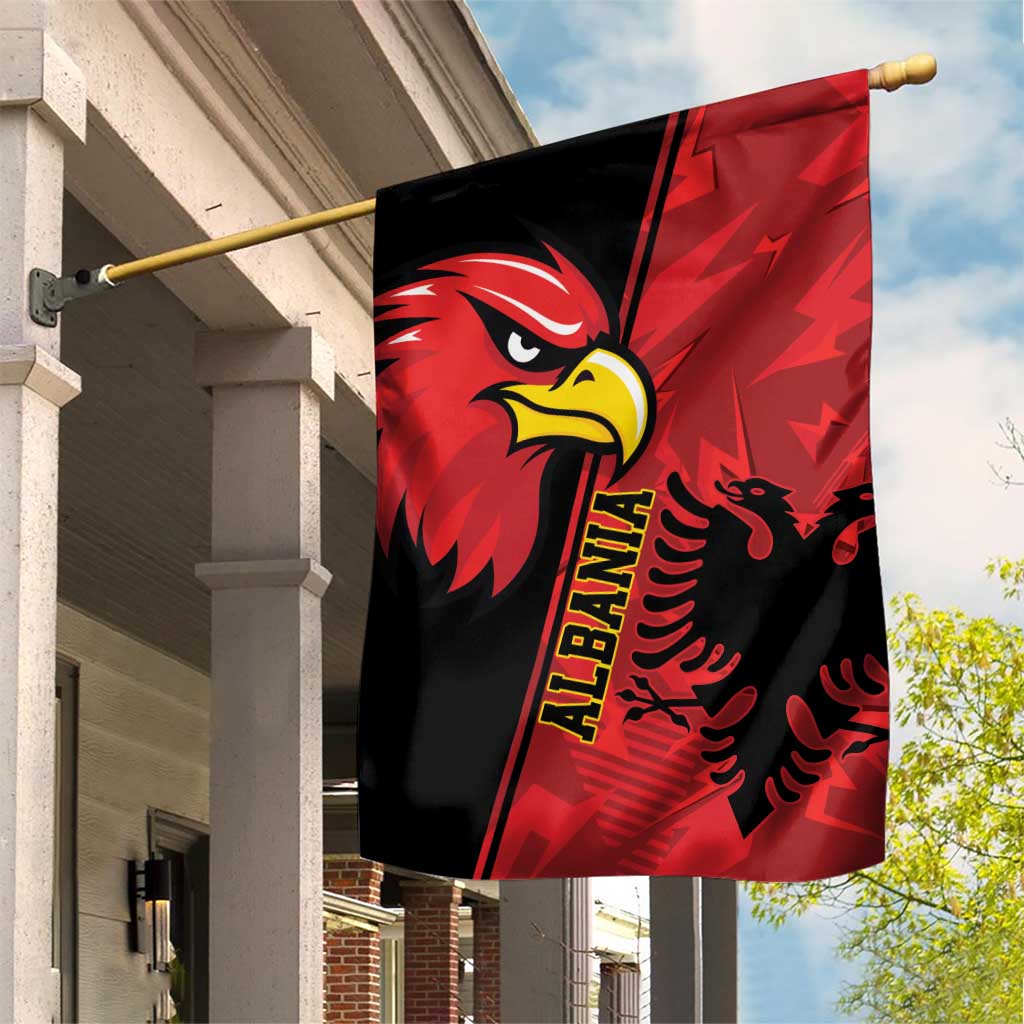 Albania Eagle Garden Flag National Emblem Grunge Pattern - Wonder Print Shop