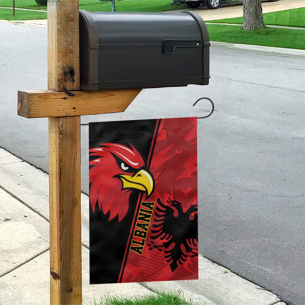 Albania Eagle Garden Flag National Emblem Grunge Pattern - Wonder Print Shop