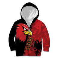 Albania Eagle Kid Hoodie National Emblem Grunge Pattern - Wonder Print Shop