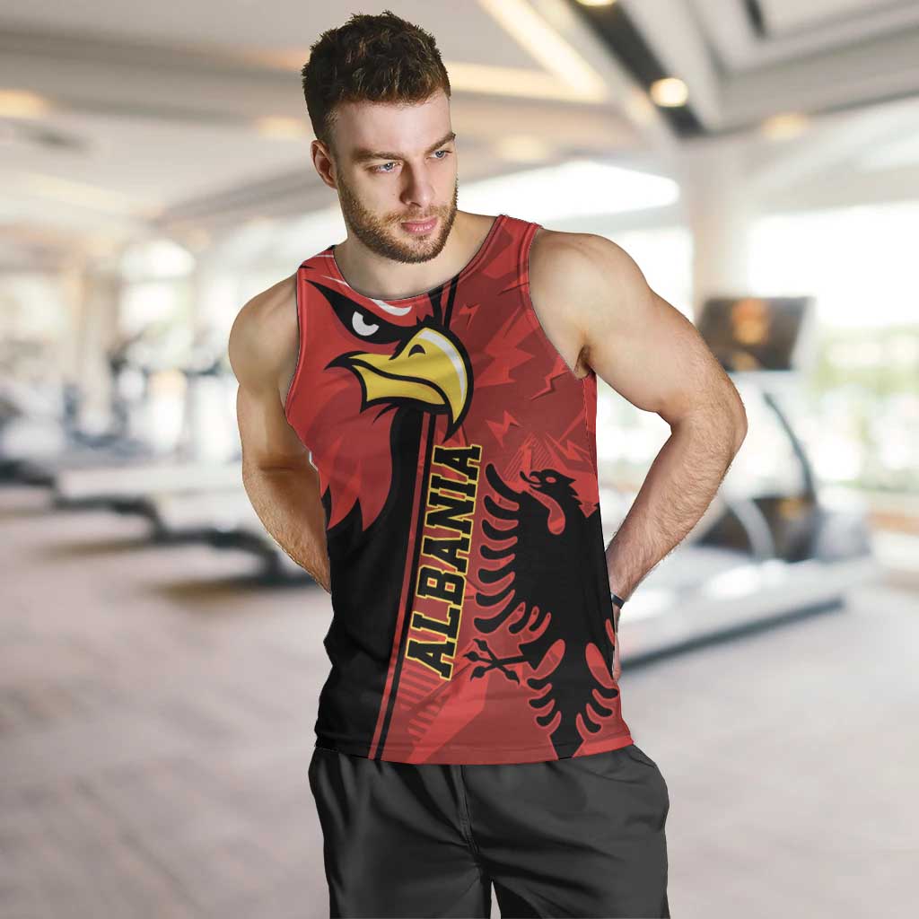 Albania Eagle Men Tank Top National Emblem Grunge Pattern - Wonder Print Shop