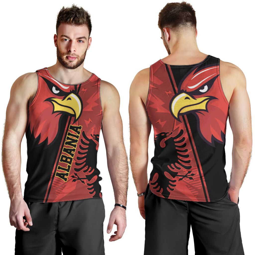 Albania Eagle Men Tank Top National Emblem Grunge Pattern - Wonder Print Shop