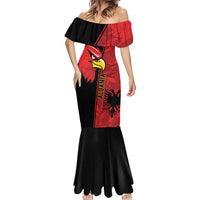 Albania Eagle Mermaid Dress National Emblem Grunge Pattern - Wonder Print Shop