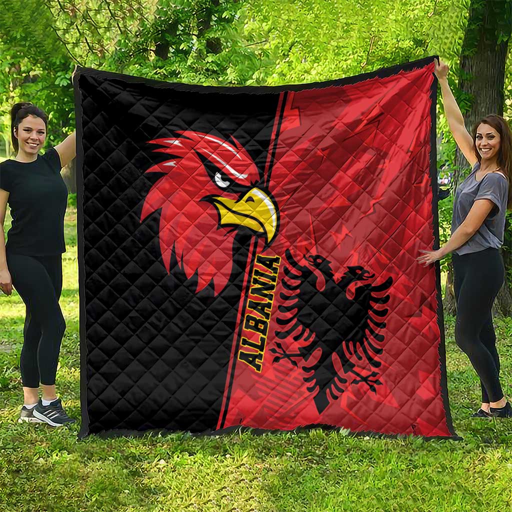 Albania Eagle Quilt National Emblem Grunge Pattern - Wonder Print Shop