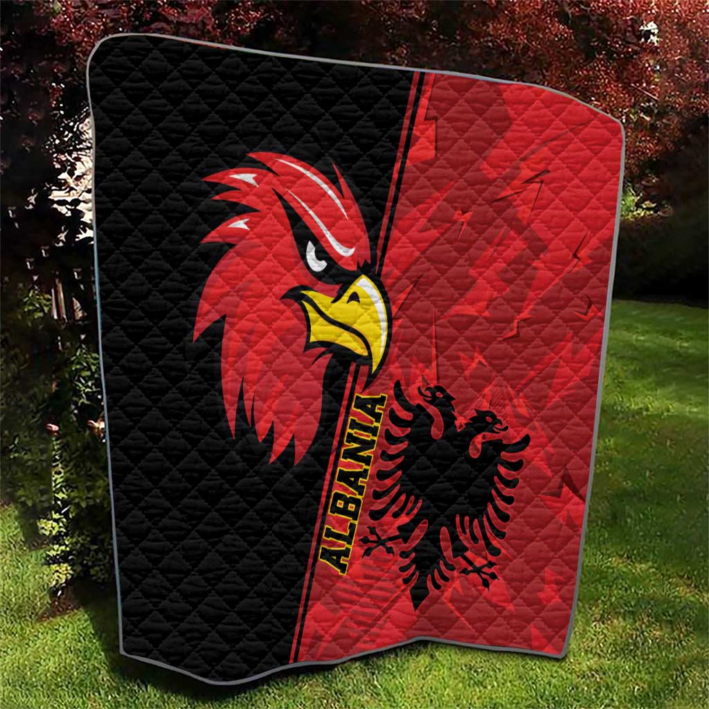 Albania Eagle Quilt National Emblem Grunge Pattern - Wonder Print Shop