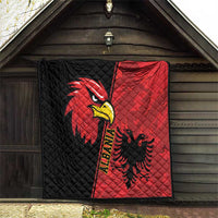 Albania Eagle Quilt National Emblem Grunge Pattern - Wonder Print Shop