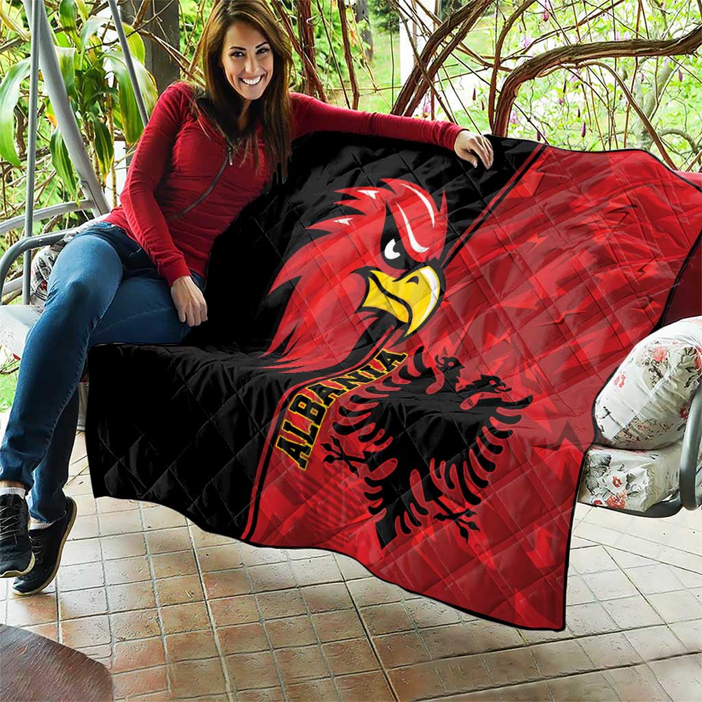 Albania Eagle Quilt National Emblem Grunge Pattern - Wonder Print Shop