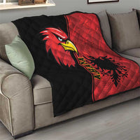 Albania Eagle Quilt National Emblem Grunge Pattern - Wonder Print Shop