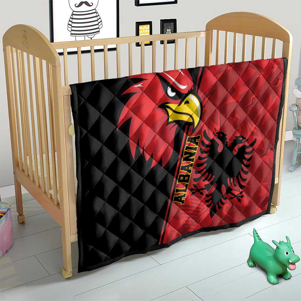 Albania Eagle Quilt National Emblem Grunge Pattern - Wonder Print Shop