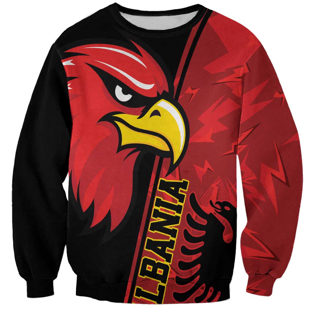 Albania Eagle Sweatshirt National Emblem Grunge Pattern - Wonder Print Shop