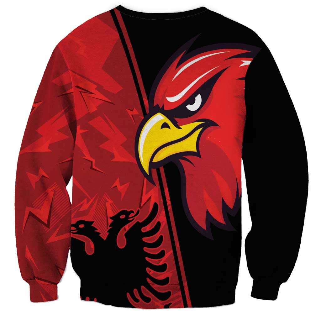 Albania Eagle Sweatshirt National Emblem Grunge Pattern - Wonder Print Shop