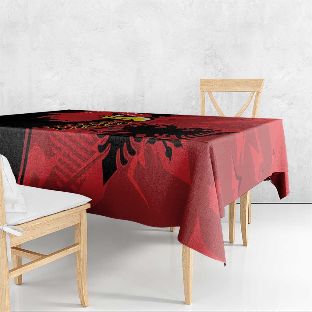 Albania Eagle Tablecloth National Emblem Grunge Pattern - Wonder Print Shop