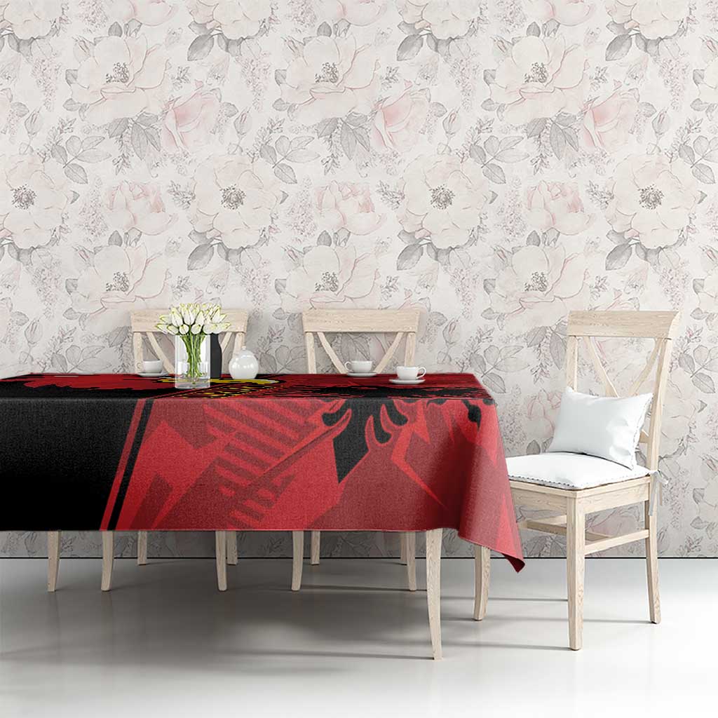 Albania Eagle Tablecloth National Emblem Grunge Pattern - Wonder Print Shop