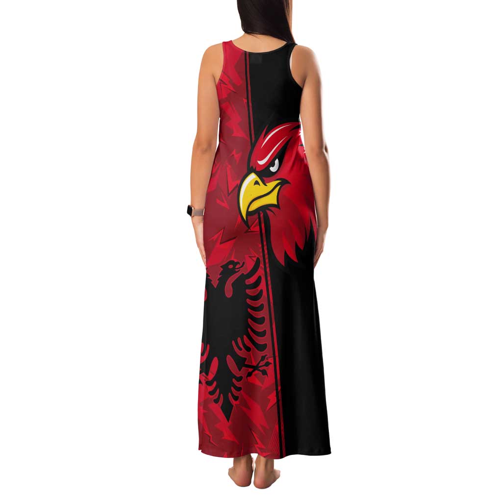 Albania Eagle Tank Maxi Dress National Emblem Grunge Pattern - Wonder Print Shop