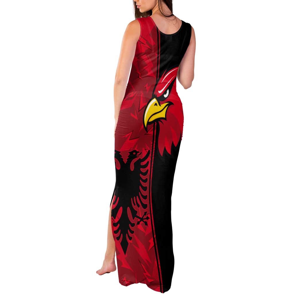 Albania Eagle Tank Maxi Dress National Emblem Grunge Pattern - Wonder Print Shop