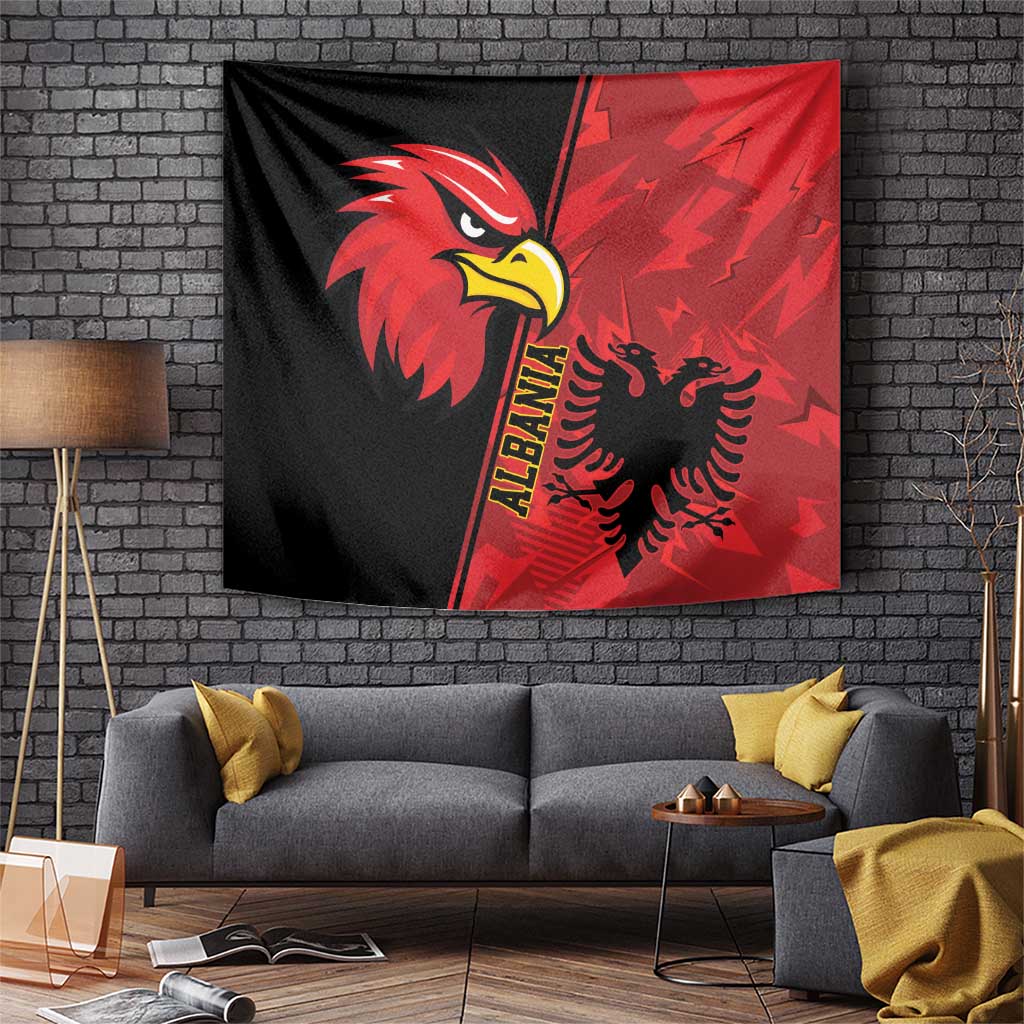 Albania Eagle Tapestry National Emblem Grunge Pattern - Wonder Print Shop