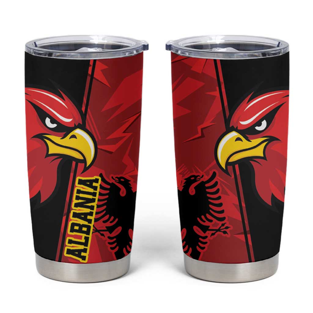 Albania Eagle Tumbler Cup National Emblem Grunge Pattern - Wonder Print Shop