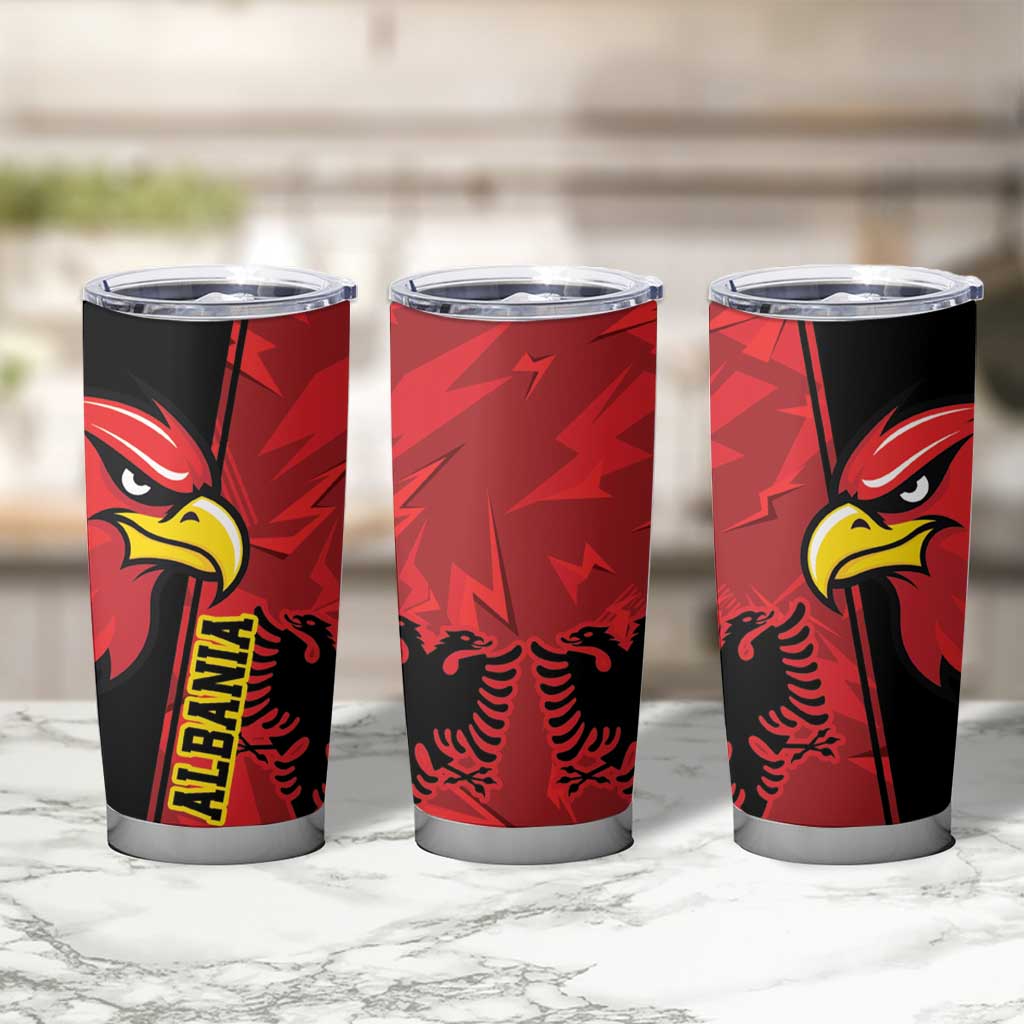Albania Eagle Tumbler Cup National Emblem Grunge Pattern - Wonder Print Shop