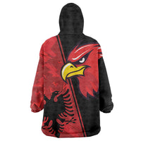 Albania Eagle Wearable Blanket Hoodie National Emblem Grunge Pattern - Wonder Print Shop