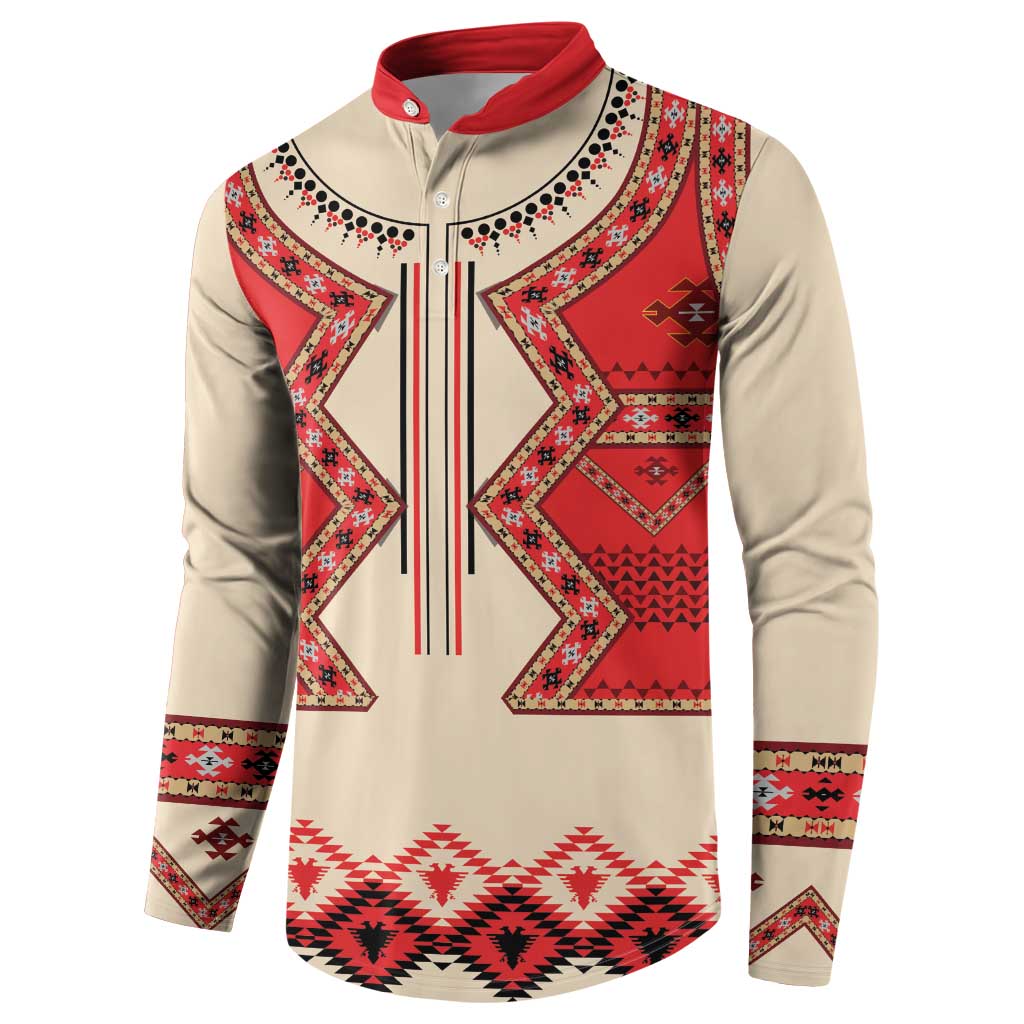 Folk Albanian Patterns Eagle Button Sweatshirt - Wonder Print Shop