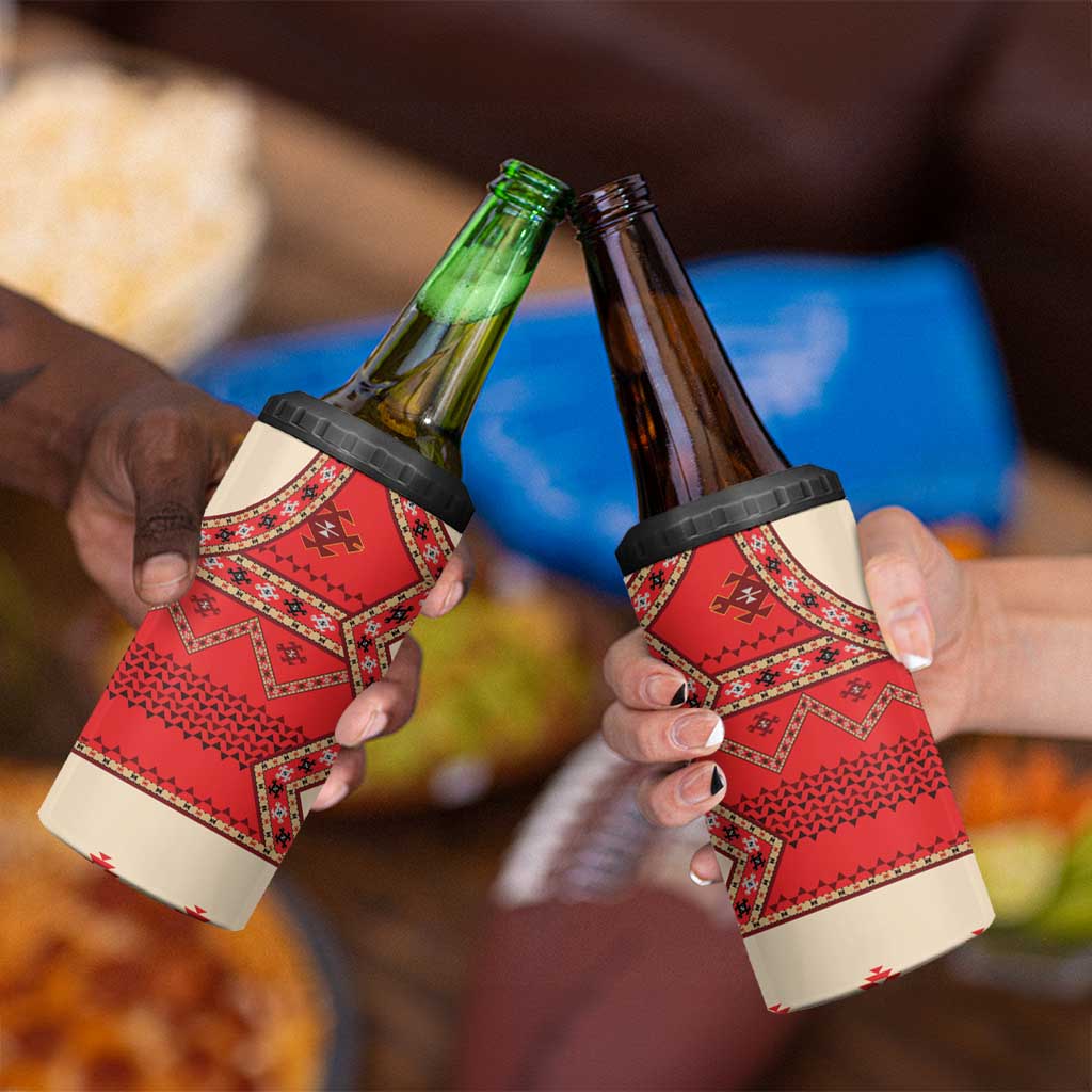 Folk Albanian Patterns Eagle 4 in 1 Can Cooler Tumbler - Wonder Print Shop