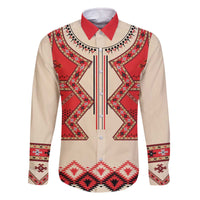 Folk Albanian Patterns Eagle Family Matching Off The Shoulder Long Sleeve Dress and Hawaiian Shirt - Wonder Print Shop