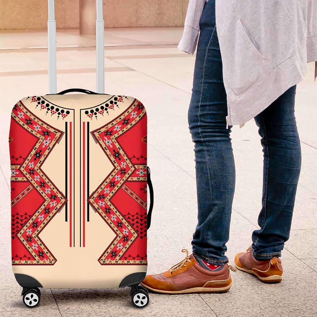 Folk Albanian Patterns Eagle Luggage Cover - Wonder Print Shop