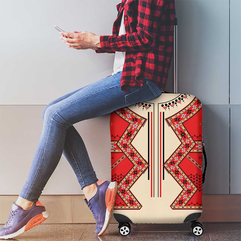 Folk Albanian Patterns Eagle Luggage Cover - Wonder Print Shop