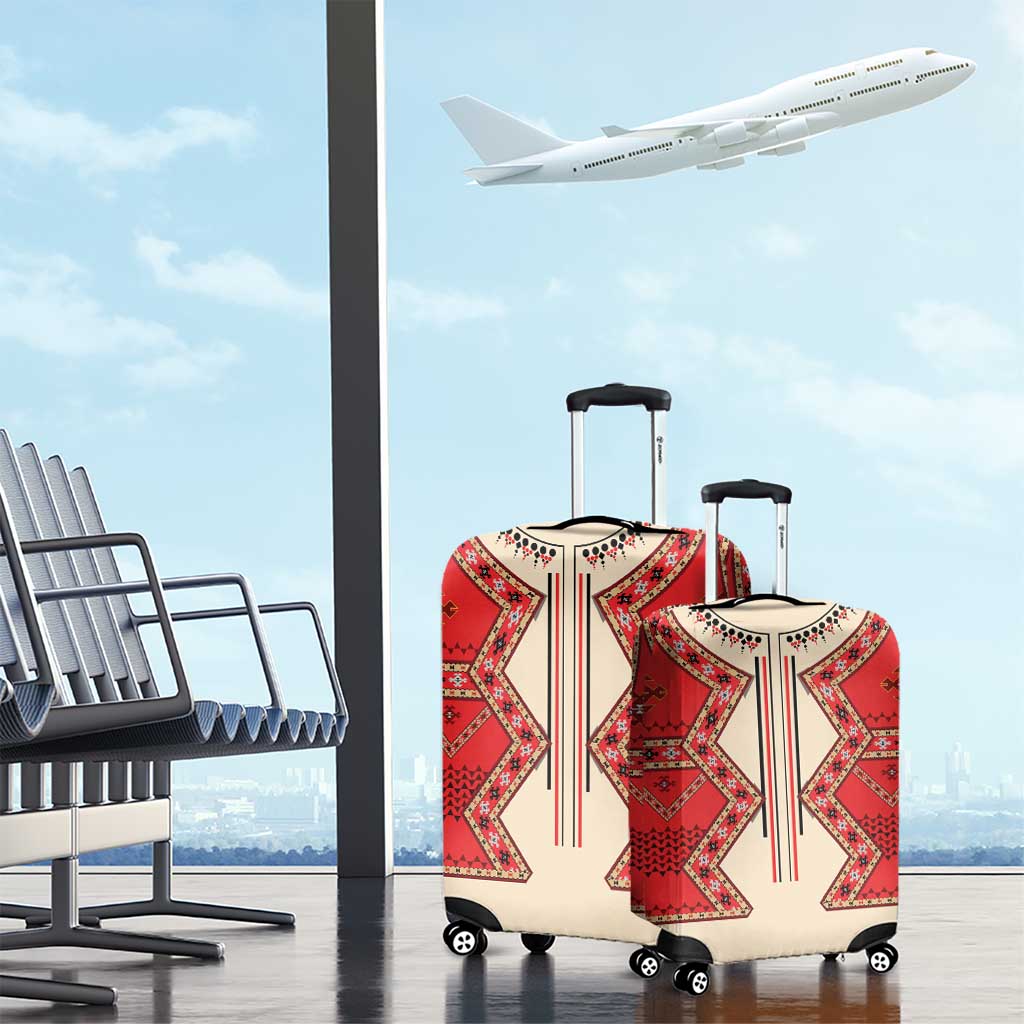 Folk Albanian Patterns Eagle Luggage Cover - Wonder Print Shop