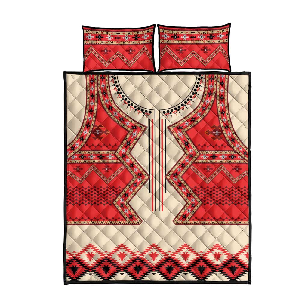 Folk Albanian Patterns Eagle Quilt Bed Set - Wonder Print Shop
