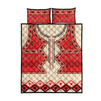 Folk Albanian Patterns Eagle Quilt Bed Set - Wonder Print Shop