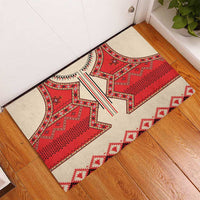 Folk Albanian Patterns Eagle Rubber Doormat - Wonder Print Shop