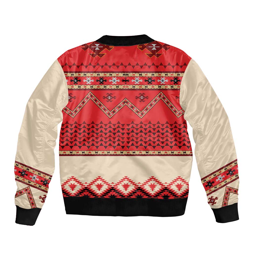 Folk Albanian Patterns Eagle Sleeve Zip Bomber Jacket - Wonder Print Shop