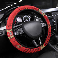 Folk Albanian Patterns Eagle Steering Wheel Cover - Wonder Print Shop