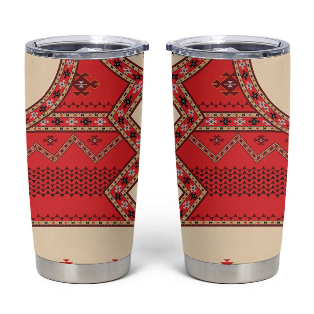 Folk Albanian Patterns Eagle Tumbler Cup - Wonder Print Shop