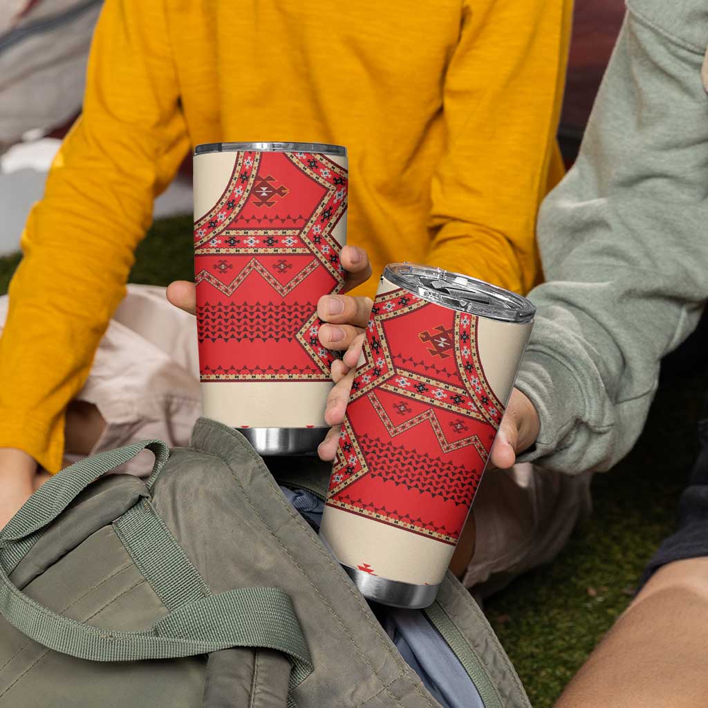 Folk Albanian Patterns Eagle Tumbler Cup - Wonder Print Shop