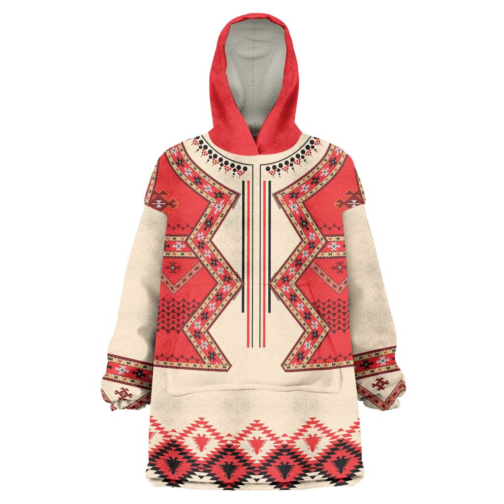 Folk Albanian Patterns Eagle Wearable Blanket Hoodie - Wonder Print Shop